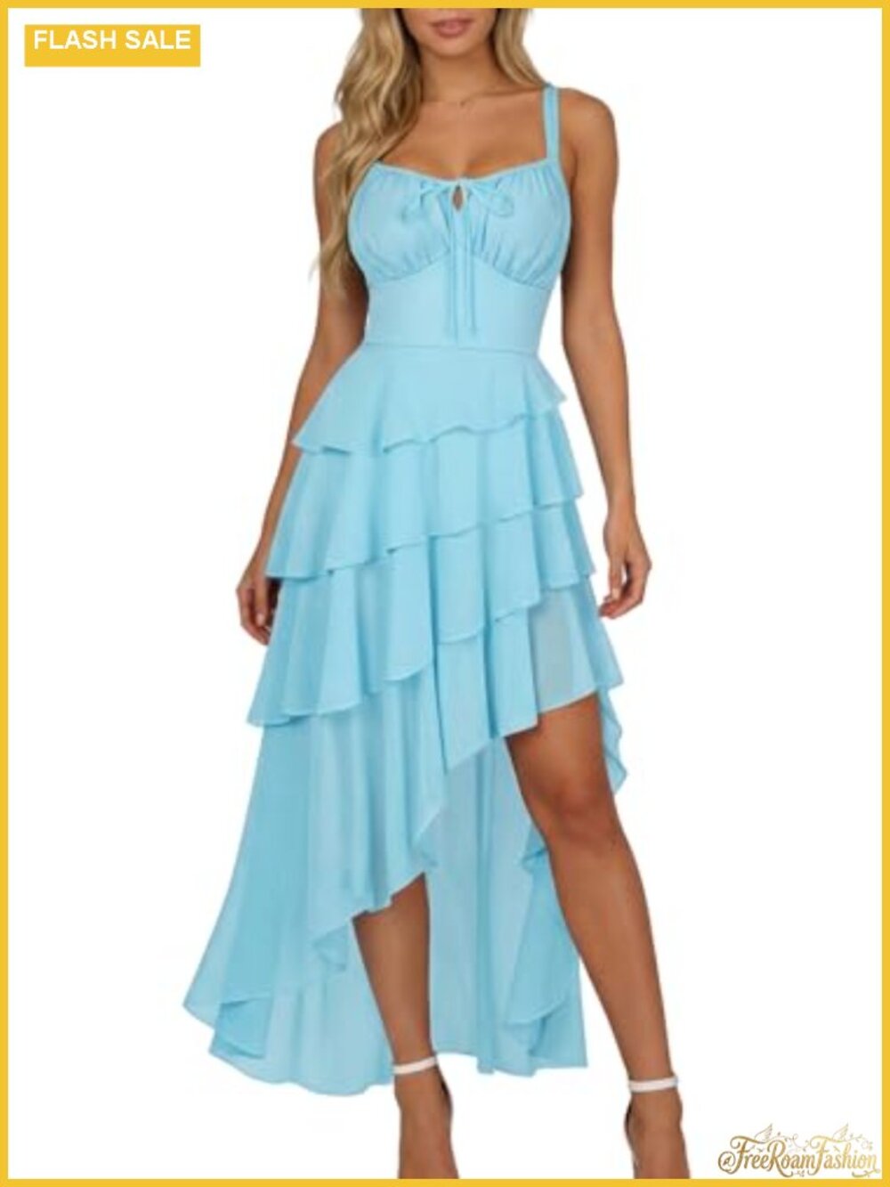Women's Gothic Renaissance Pirate High-Low Chiffon Corset Dress with Pockets